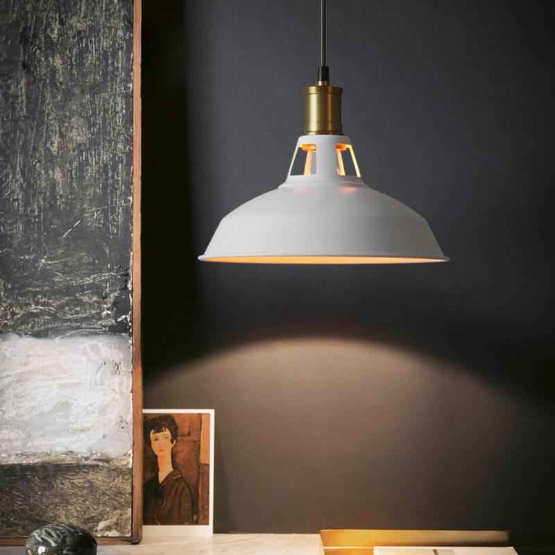 Vintage Pendelleuchten E27 Weiß Schwarz Retro Hängelampe Lampenschirm Für Loft Bar Küche Esszimmer Schlafzimmer Heimbeleuchtung