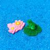 6pcs Fairy Tale Garden Micro Landscape Resin Crafts Mini Frog Statue Animal Model Lotus Leaf And Flower Home DIY Decoration