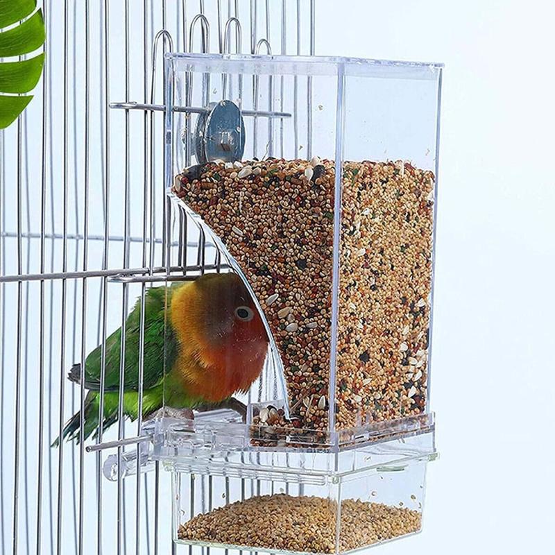 Mangeoire Suspendue Pour Oiseaux - Distributeur De Graines Plastique 17x14x9.5 Cm - Pour Perruches, Pigeons, Perroquets