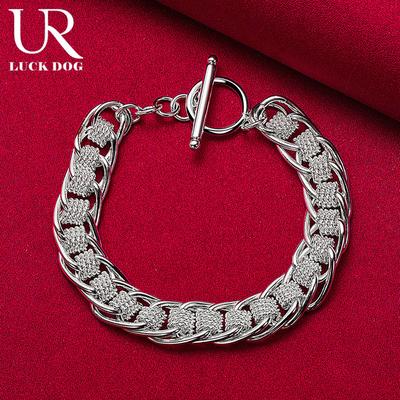 Pulsera de múltiples círculos de plata esterlina 925, joyería de boda de moda