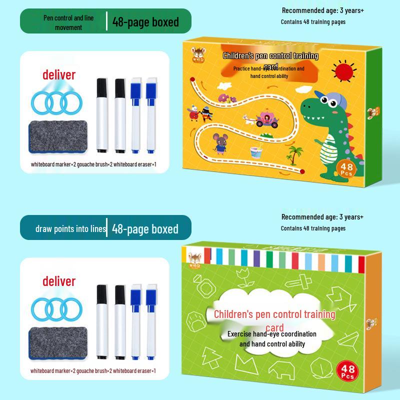 Erasable Pen Control Practice Cards for Preschoolers: Early Education Focus & Fun Puzzle Toys for Ages 2-4