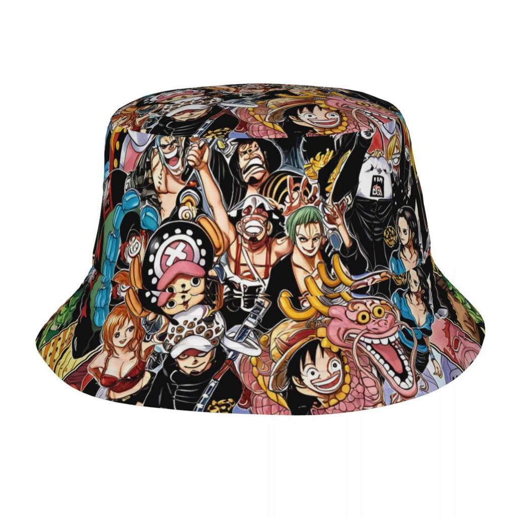 Japonia Anime Zoro Luffy Czapki Bucket Hat z Czaszką dla Kobiet Mężczyzn Letnia Jednoczęściowa Kapelusz Floppy Unikalna na Sporty na Świeżym Powietrzu Kapelusz Wędkarski Ispoti