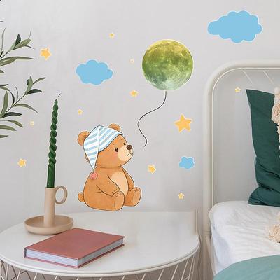 Glow-In-The-Dark Bear Toilet Stickers Self-Adhesive Removable Decal Wall Sticker Home Decor Car Sticker Luminous Effects