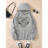 Halloween Cute Three Ghosts Cartoon Printed Long Sleeve Hoodie Autumn Winter Round Neck Hoodie Women's Clothing