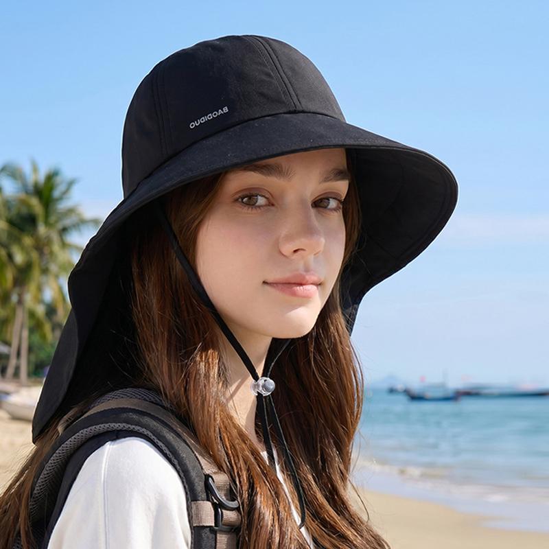 Summer Outdoor Large-Brim Sunshade Hat Women's Quick-Drying Waterproof Shawl Neck Protection Basin Breathable Fisherman Hat