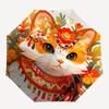 1pc Orange Cat Creative Design Durable Cartoon Folding Umbrella, Portable Compact Umbrella for Men and Women, Suitable for Travel or Daily Use.P073