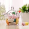 12/24pcs Transparent Crown-Shaped Plastic Boxes with Lid Wedding Favor Box Party Candy Container Packaging for Treats & Trinkets