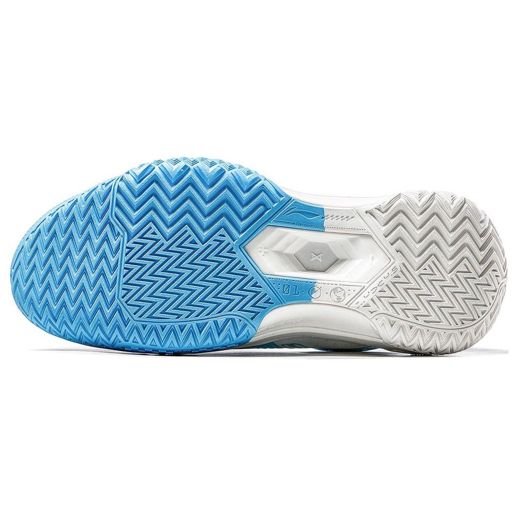 Li Ning Jie Ao Cushioning Slip Resistant Lightweight Rebound High Top Basketball Shoes Men's Blue White ABFT035-1