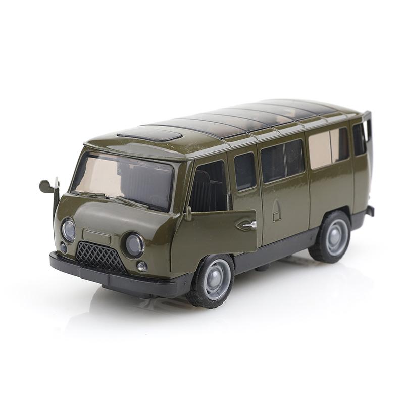 (Bagged) 1/36 scale replica UAZ-452 three-door vintage pullback van, die-cast metal, boy's toy, self-developed simulation.