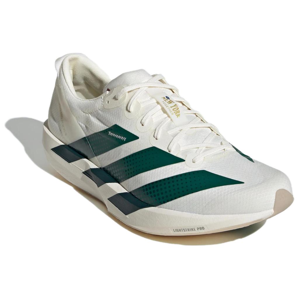 Men's Sneakers Adidas Adizero Adios 9 Running Shoes Men's Low Top Jade White/Forest Green