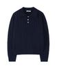 X Container Classic Cotton Cable Collar Knit (Navy)