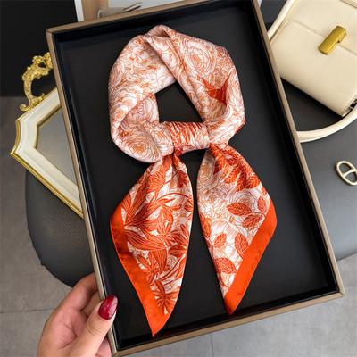 Luxury Designer Print Scarf Women Silk Scarves Square Bandana Hijab Wrap Neckerchief Shawl Kerchief Hair Band Foulard