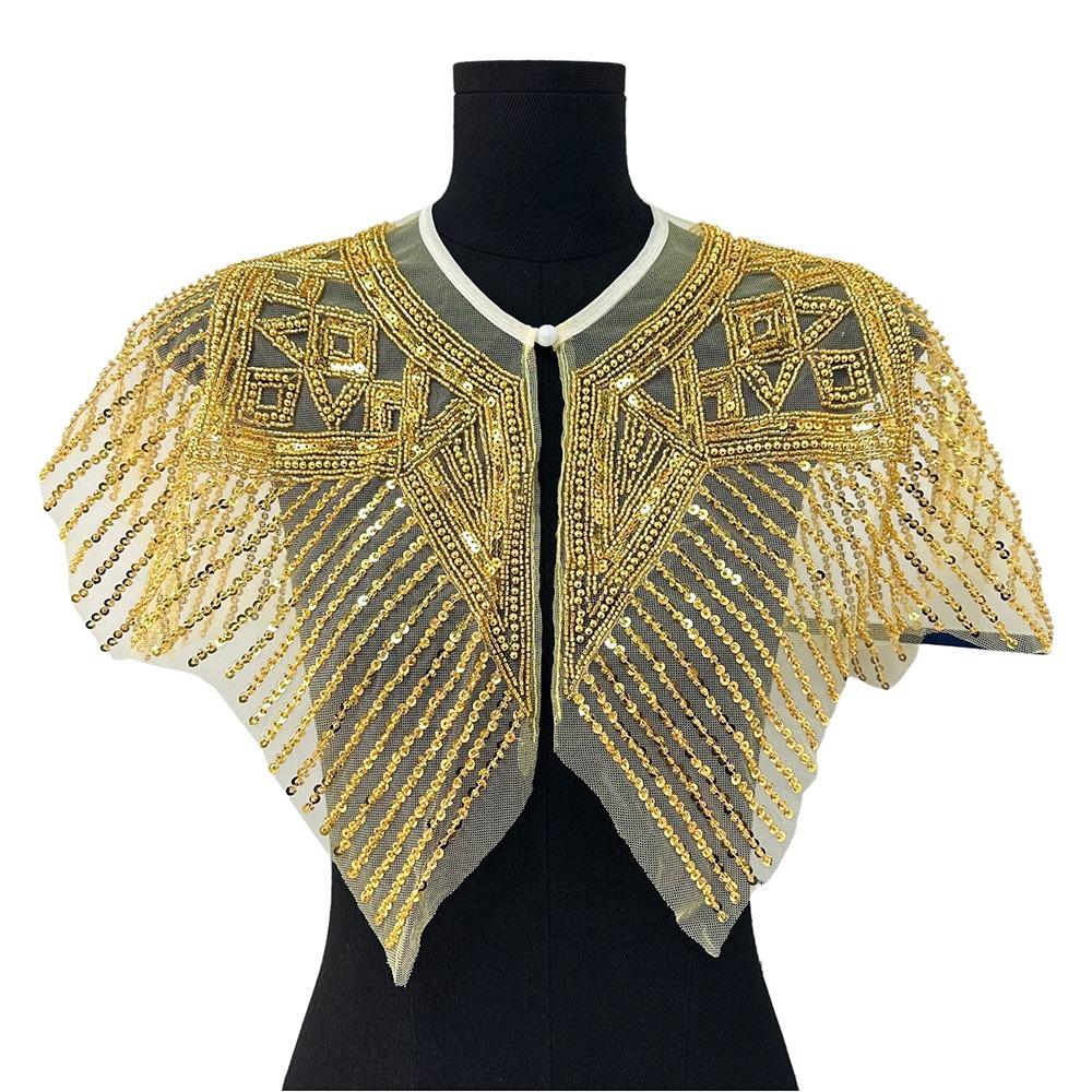 Beaded Design False Collar Detachable Embroidery Neckline Flapper Shawl Party Occasion Style 5