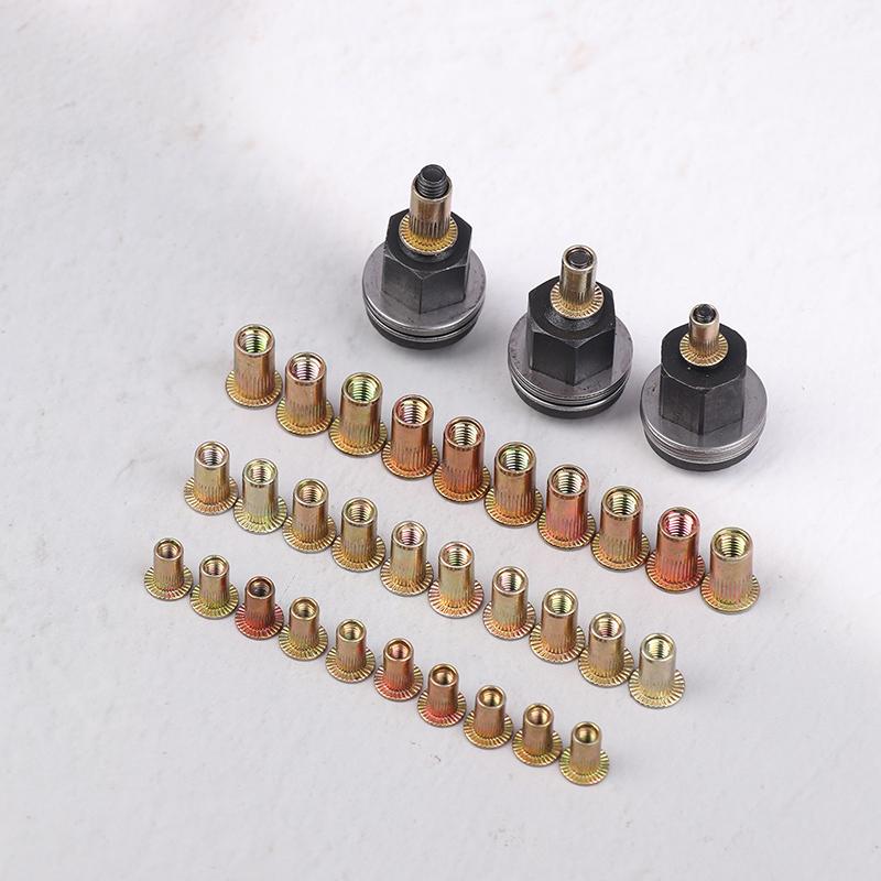 10Pcs Hand Rivet Nut Tool Set Manual Riveter Kit With M3-12 Nut Heads For Diy Repair Installation, Easy Use Accessory