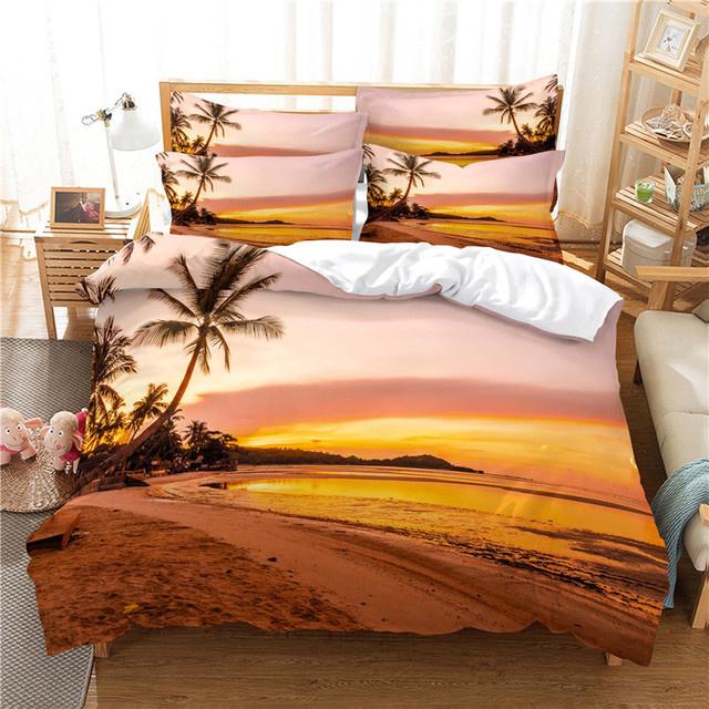 Fantasy Scenery Beach Bedding Set Night Romantic 3d Duvet Cover Set Comforter Cover Twin Queen King Single Size for Girls Boys