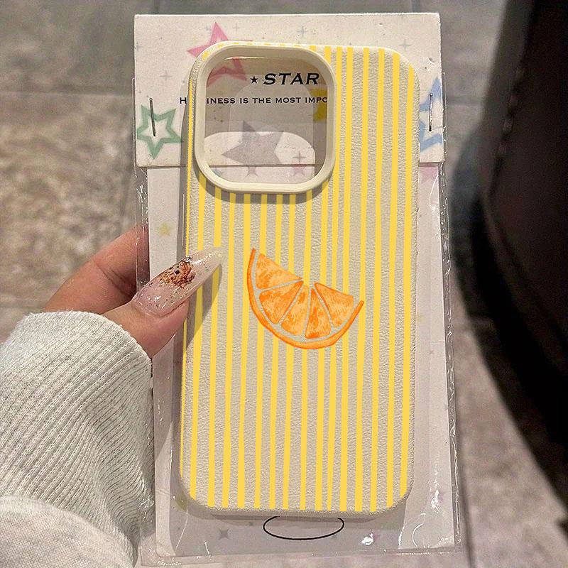 Simple Yellow Striped Lemon Pattern Silicone Phone Case For iPhone 17 Pro Max 14 Plus 11 12 13 14 15 16 Pro 17 Air Soft Cover