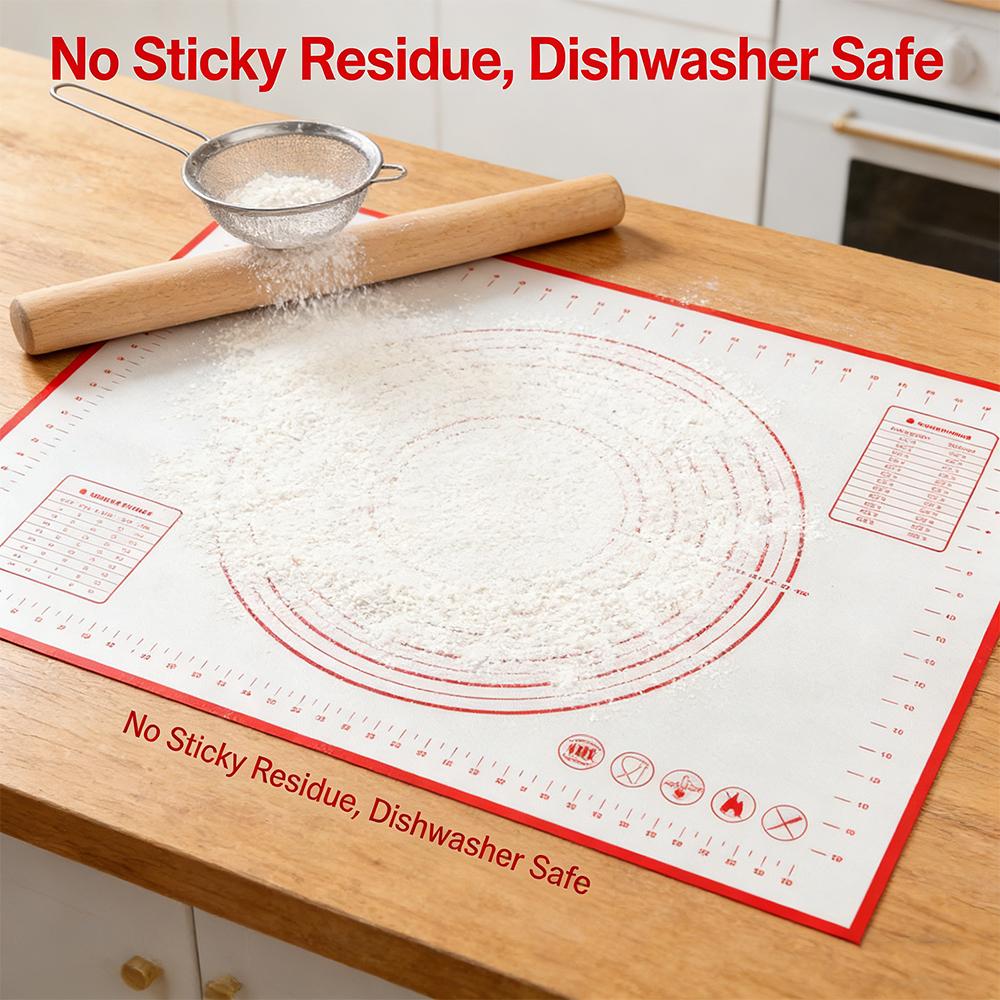 Alfombrilla de silicona para hornear de gran tamaño, 80/70/60cm, almohadilla para amasar y repostería, Crepes de cocina, masa para Pizza, sartén antiadherente, alfombrilla para repostería