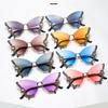 Luxury Diamond Butterfly Sunglasses Women Brand Y2k Vintage Rimless Oversized Sun Glasses Ladies Eyewear Gafas De Sol