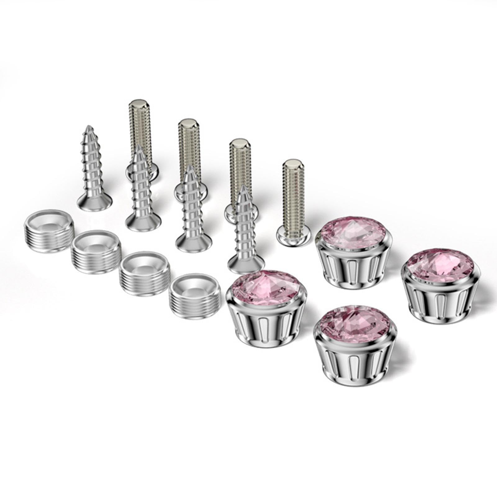 

Крепление номерного знака автомобиля Блестящая крышка-заглушка для винта Белый Универсальный Болт для номерного знака со стразами See description розовый