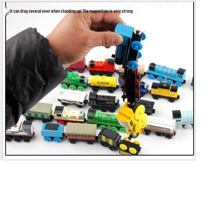 Wooden Magnetic Train Set for Kids - 30-Piece Track & Carriages Toy