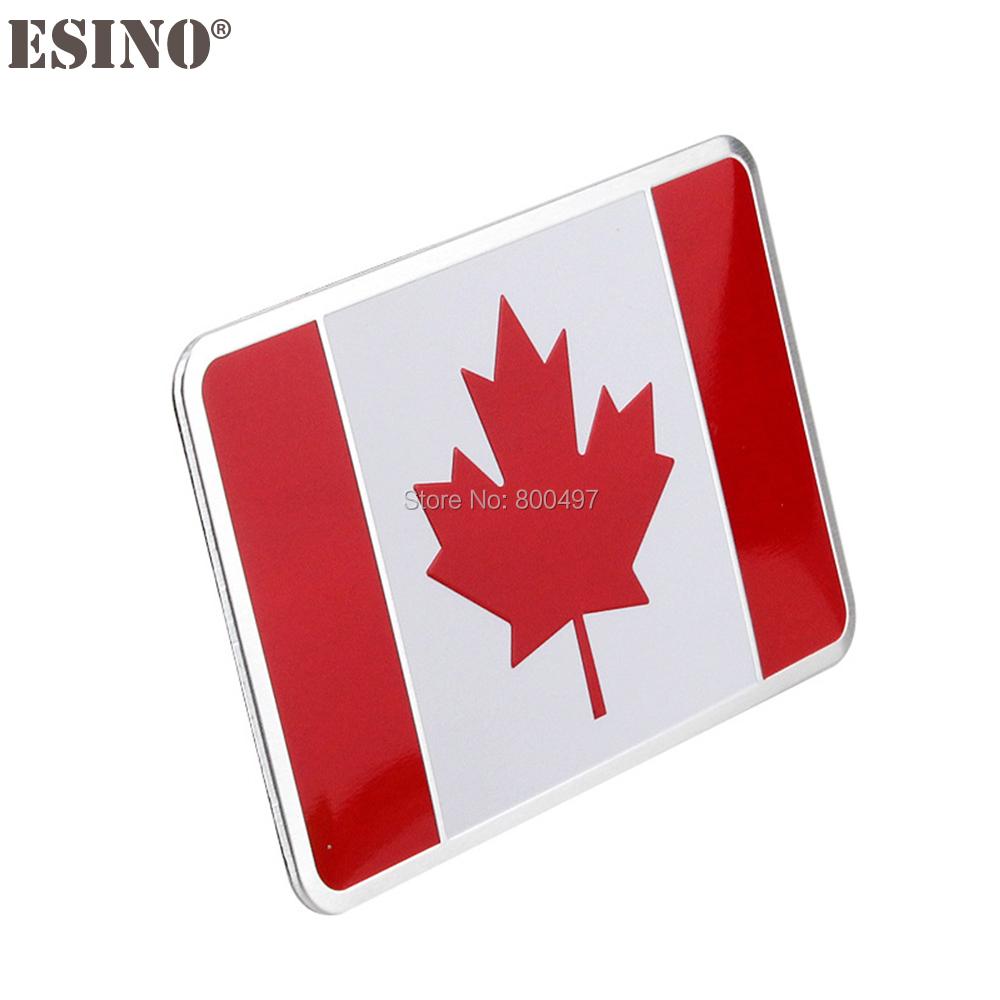 

New Canada National Flag 3D Metal Chrome Aluminum Alloy 3D Emblem Badge Sticker Decal Auto Accessory червоний
