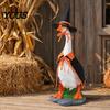 Goose Costume for Yard 1 Set Halloween Outfit, Black Cloak And Pointed Hat, Porch Mysterious Decor 23 Inch Statue Lawn