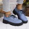 Retro Thick-Soled One-Pedal Loafers Women'S Small Leather Shoes Round Head Thick Heel Single Shoes Large Size Women'S Shoes