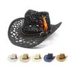 Cowboy Hat Woman, Hollow Ethnic Style Papyrus Western Cowboy Hat, Straw Hat