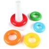 Infant and Toddler Early Childhood Education Puzzle Rainbow Tower Stacking Fun Spinning Stacking Ring Toy Gift
