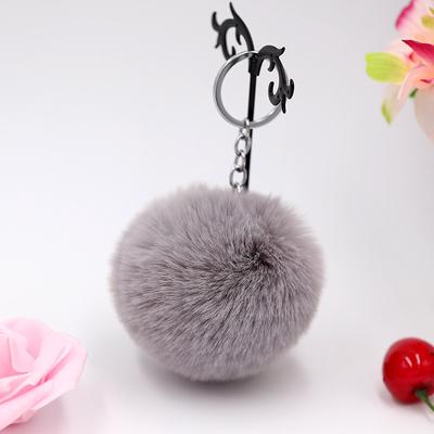 8CM Flauschiger Kaninchenfell-Ball Schlüsselanhänger Niedliche Süßigkeitenfarben Pompon Künstlicher Kaninchenfell-Schlüsselanhänger Damen Auto Tasche Schlüsselring