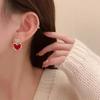 New Vintage Red Love Heart Earrings For Women Trendy Charm Dangle Drop Earrings Female Exquisite Fashion Jewelry Christmas Gifts