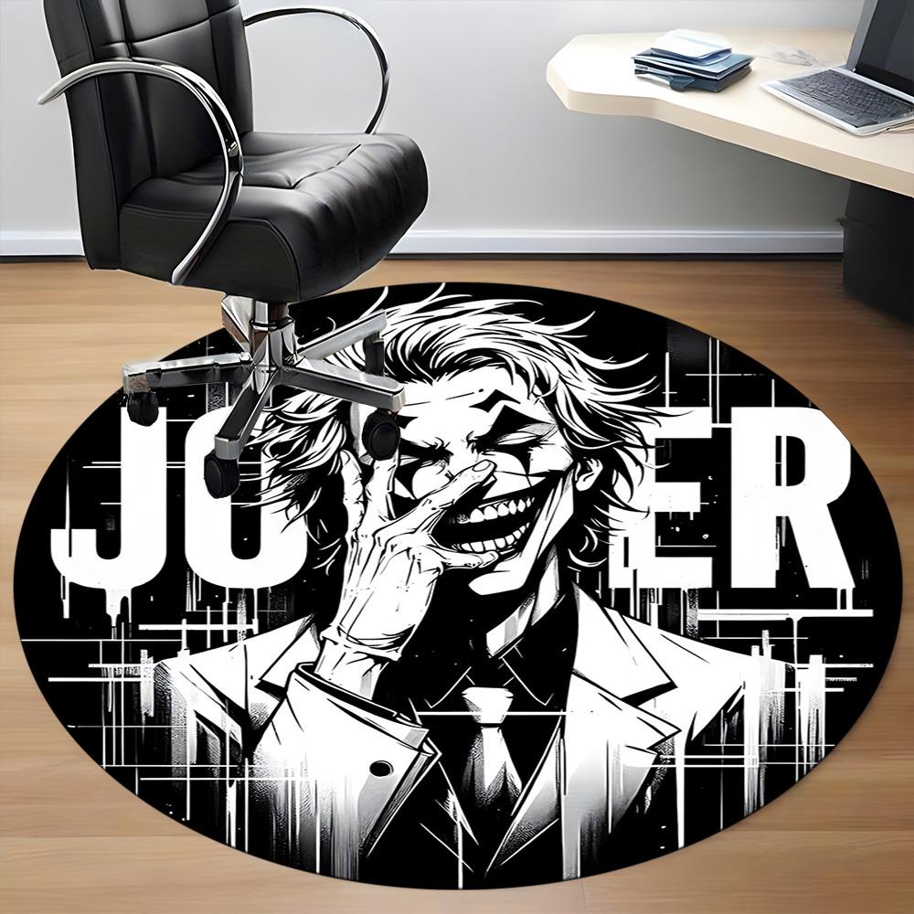 1pc Joker Artwork Office Round Area Rug, Under Office Chairs Bedroom Living Room Home Decor a0926052