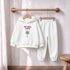 Boys And Girls Sweatshirt And Pants Set Letters Palm Flower Pattern Children's Fashion Tracksuit Autumn Casual Outfit For Kids