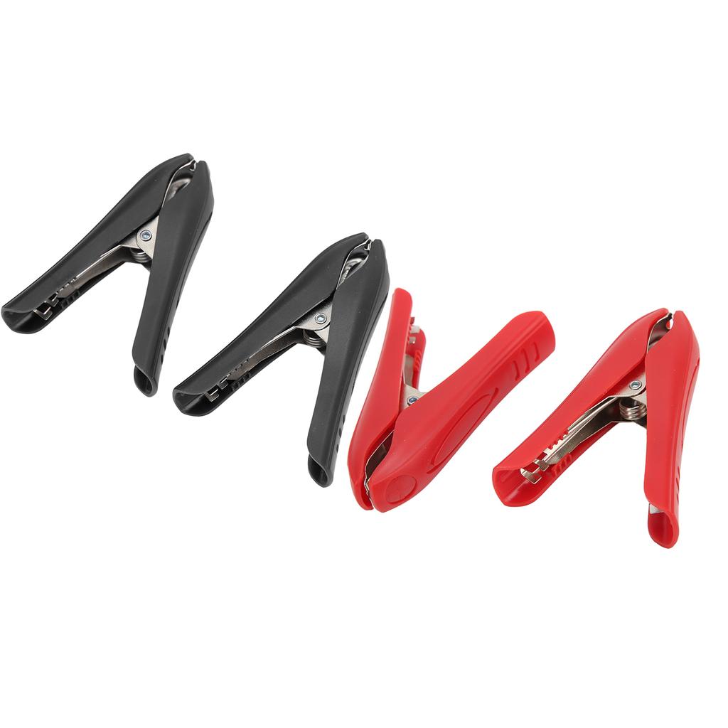 4 Stück Elektrischer Clip Isolierende Eigenschaft Stahl ABS Material Starke Klemmung Rot Schwarz Schnallentyp Leistungsklemme 100A