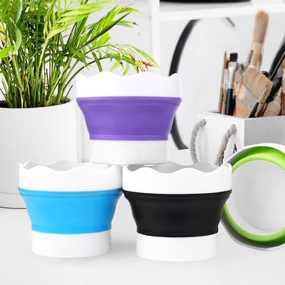 Retractable Silicone Folding Watercolor Paintbrush Washing Bucket