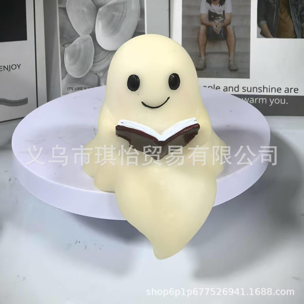 

Милый Призрак Читающий Ночник Мягкий Светодиодный Прикроватный Светильник Креативная Лампа Духа Хэллоуина Детская Спальня Чтение Декоративный Свет