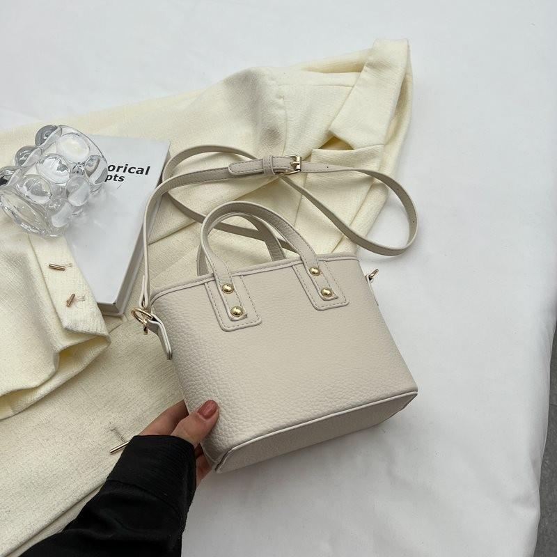 

Elegant Bucket Bag For Women Stylish Versatile Crossbody Handheld Design In Soft Pu Leather White Without Pendant