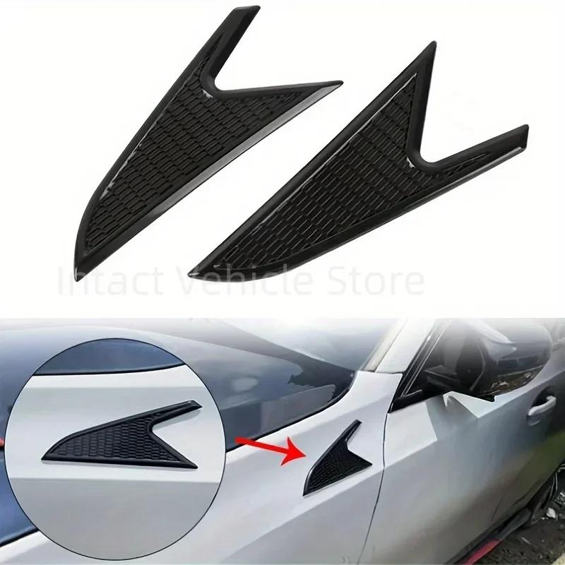 

2 pcs universal plastic side vents car air flow fender decorative adhesive side grille insert for car exterior decoration black
