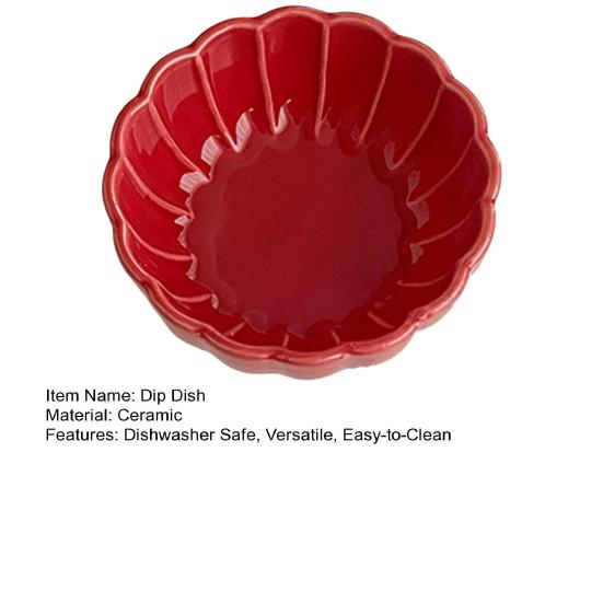 Ceramic Dipping Sauce Dish High-Temperature Ceramic Snack Serving Dish Decorative Serving Bowl for BBQ Snacks Vinegar