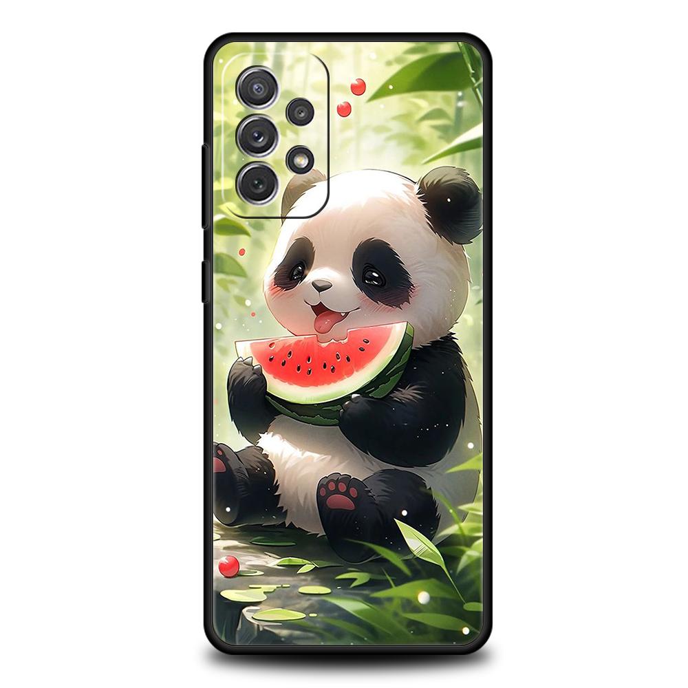 Cartoon Lovely Panda Phone Case for Samsung Galaxy A15 A14 A25 A54 A34 A51 A71 A72 A73 A32 A52 A52S A11 A21S A31 A41 Soft Shell