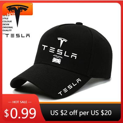 Car Sticker Tesla Four Seasons Casual for Tesla Baseball Caps Embroidery Men Women Racing Snapback Sun Hat Outdoor Sport Running