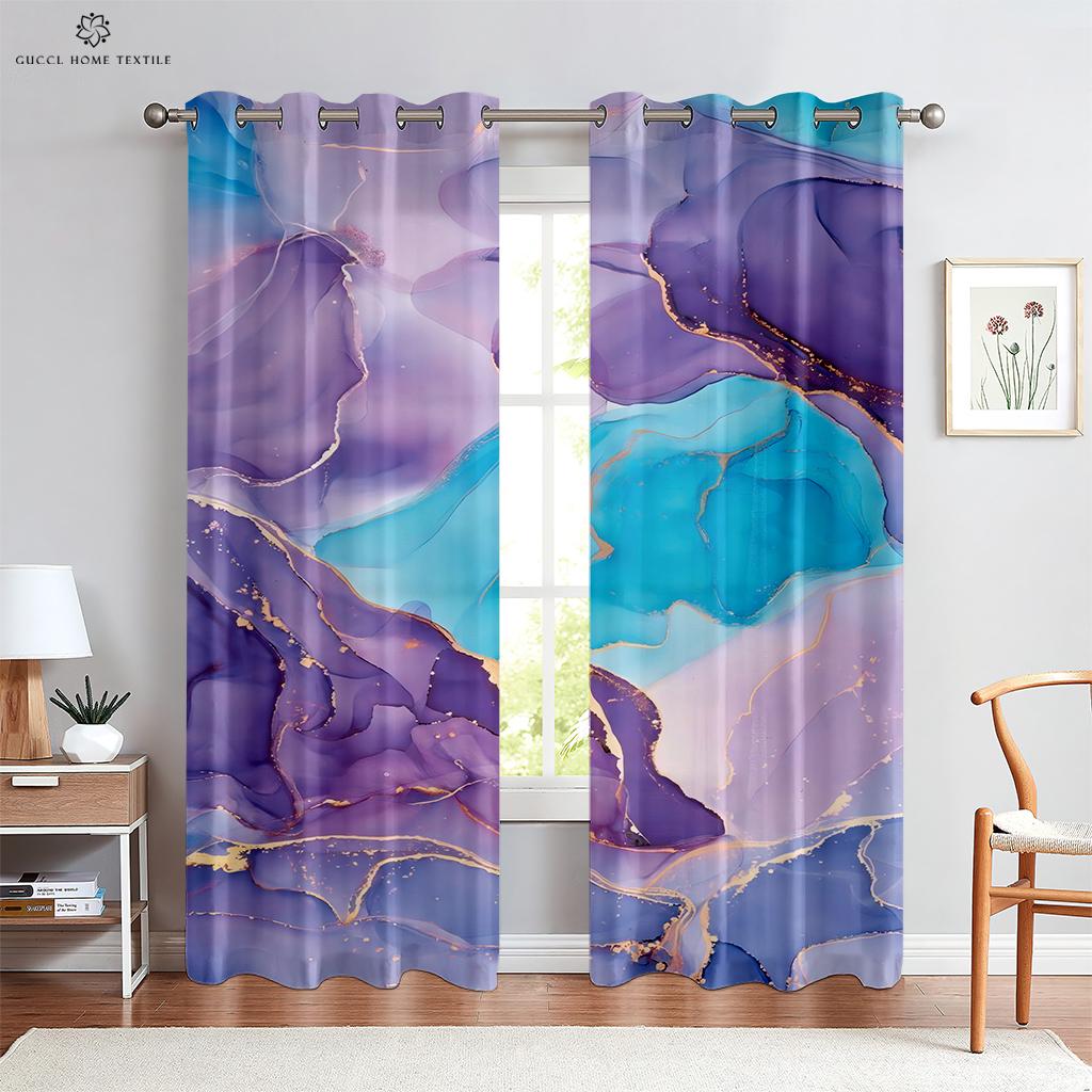 Cartoon Window Curtains, Rainbow Unicorn, Cartoon Curtains, Marble Pattern, Living Room, Balcony, Kitchen, Outdoor Decorative