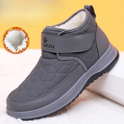 Men's Large Size Soft Sole Winter Warm Anti-slip Fur One Snow Boots Padded Sheep Wool Lined Ankle Boots Anti-slip Outdoor Sports Cotton Boots