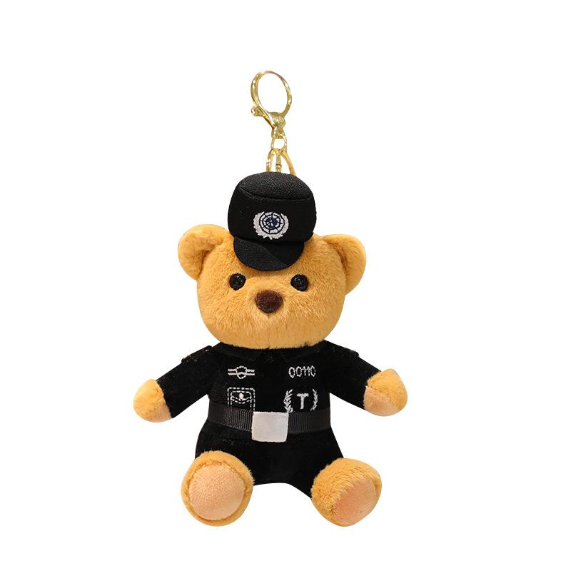 Cartoon Cute Policeman Bear Rabbit Police Officer Plush Doll Pendant Backpack Keychain Doll Hanging Ornament Doll