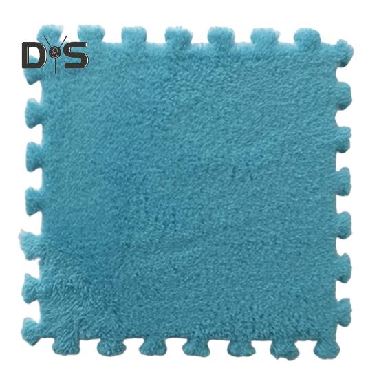 Plush Puzzle Carpet Interlocking Floor Mat DIY Non-Slip Carpet Tiles Baby Playmat for Living Rooms Bedroom Playroom Children's Rooms