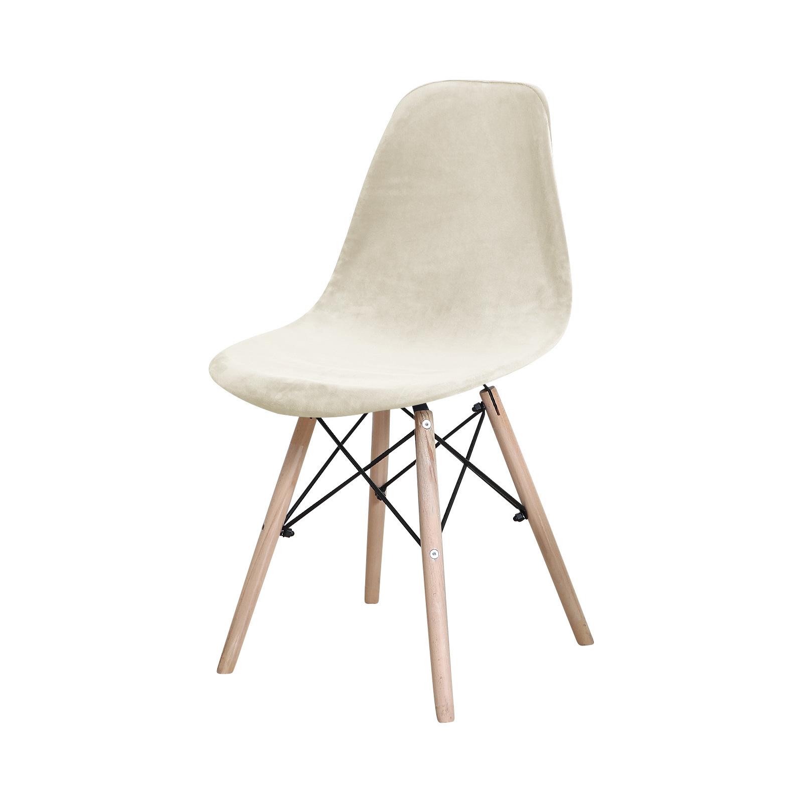 Zilvervos Fluweel Schelp Stoelhoes Vier Seizoenen Universele Boog Stoelhoes Effen Kleur Elastische Stoelhoes 40*38*38cm