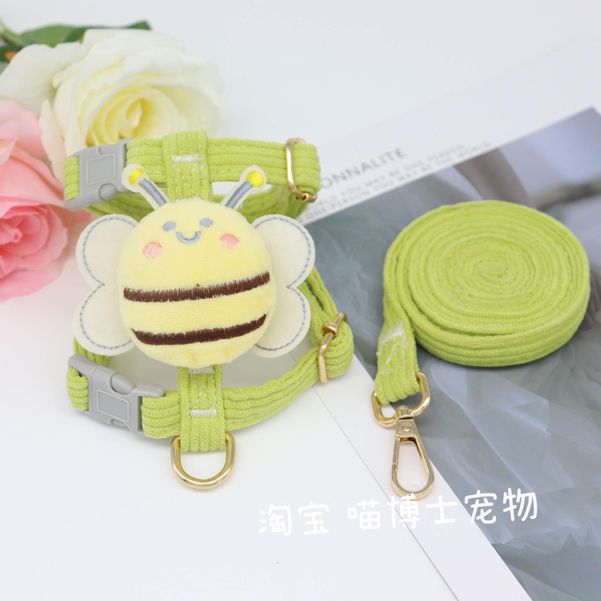 

Весенние и летние кошки, собаки, тяговая веревка, нагрудный ремень, прогулочные собаки, мультяшные пчелы, гуляющие кошачьи веревки, кошачьи веревки, кошачьи цепные веревки для собак