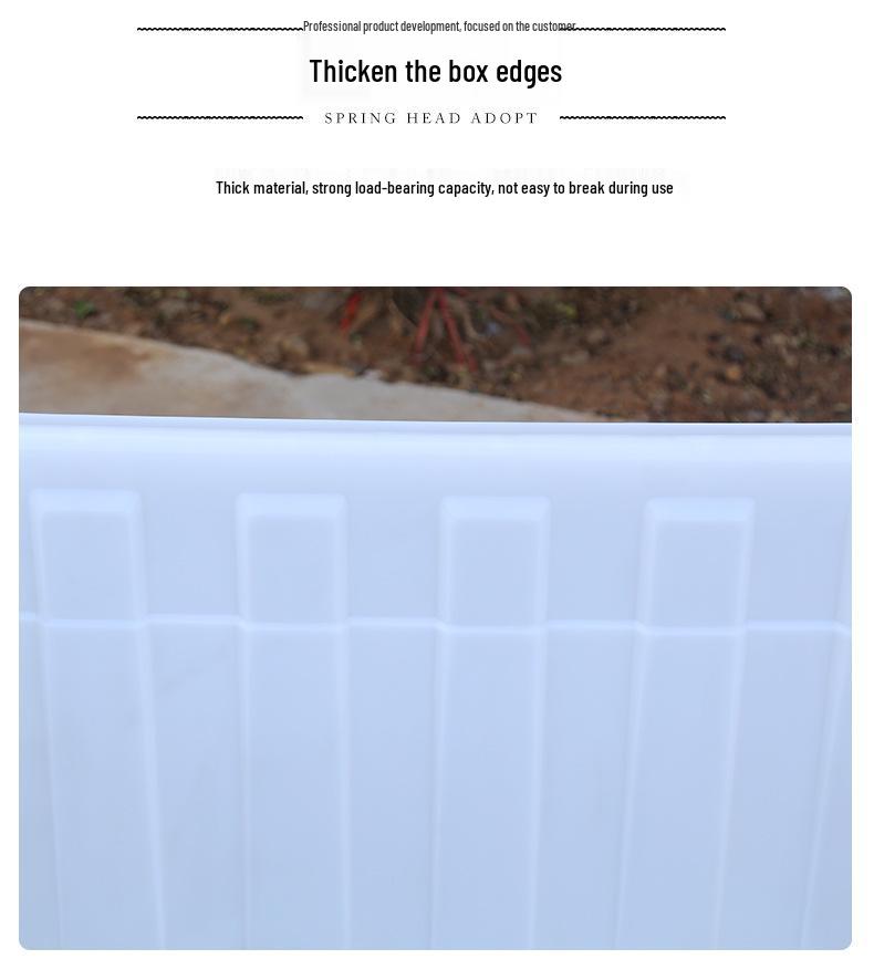 White 90-400L Thickened PE Square Water Storage & Aquatic Tank