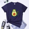 Avocado Cat 100% Cotton T-shirt Funny Women Short Sleeve Graphic Vegetarian Tshirt 5XL Cute Fur Mama Vegan Top Tee Shirt