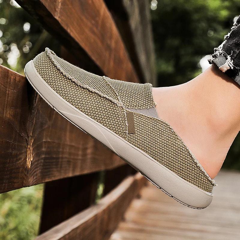 Fashion New Arrival Comfortable Casual Shoes Spring Summer Lightweigh Mens Canvas Shoes For Men Slip-On Brand Fashion Flat Loafers Shoes